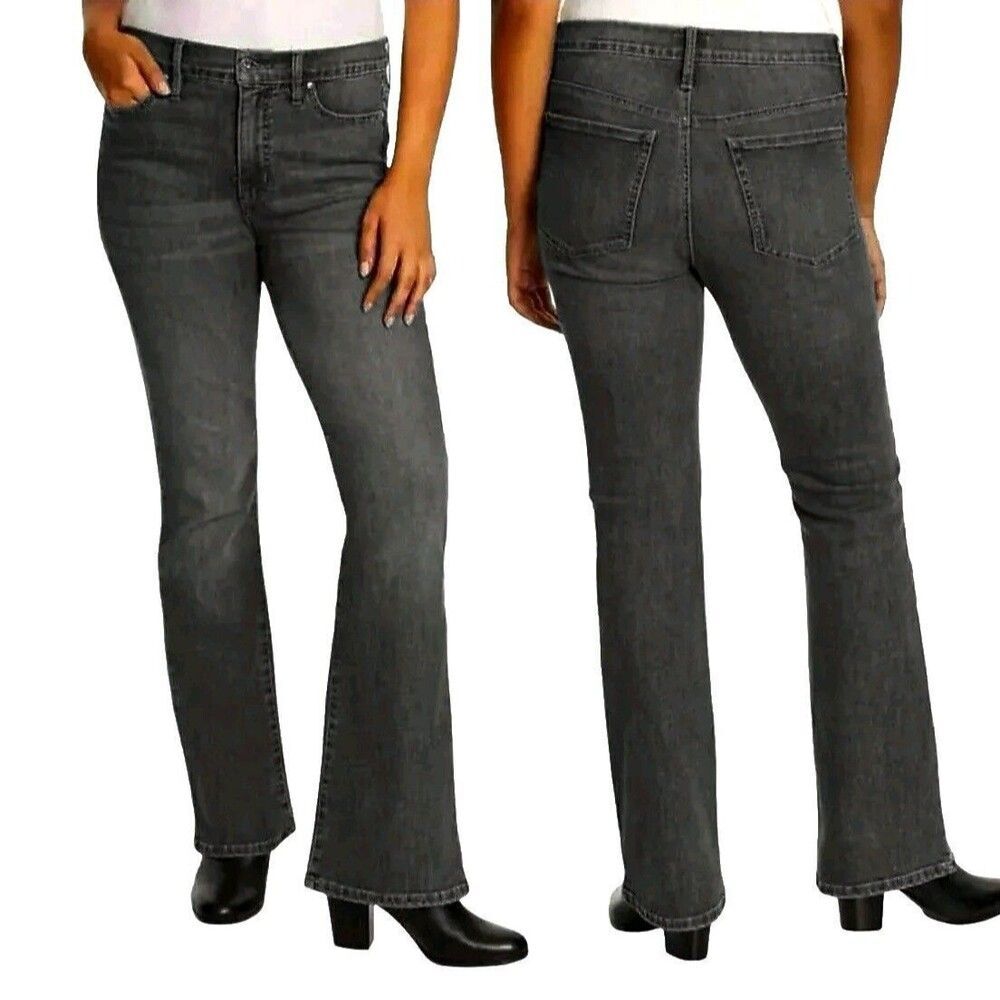 NWT Vintage X America Women's Bootcut High Rise Stretch Denim Jeans Black, Sz 14